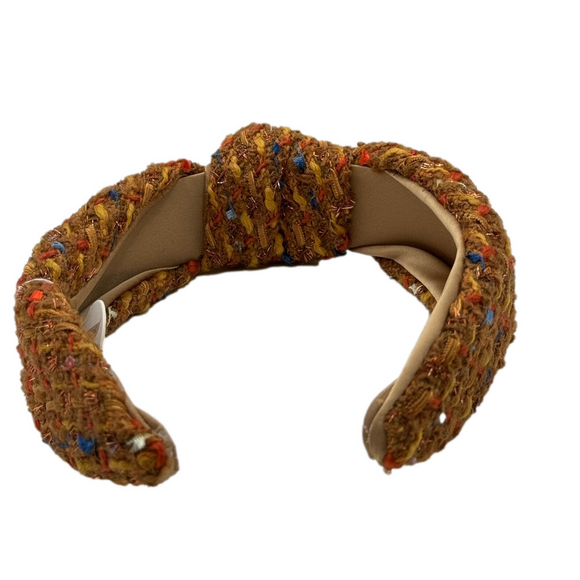 Fall Multi Color Tweed Knot Headband - Orange - Picture 4 of 6